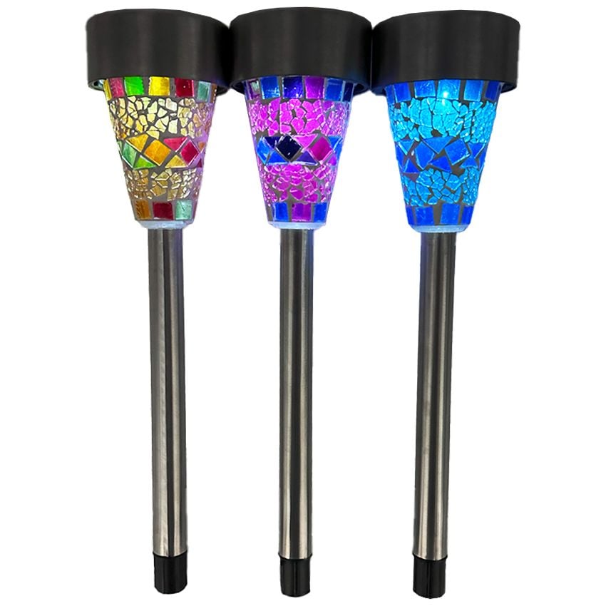 Turkish Mosaic Solar Lights for Home Gardens and Backyards with 3 Mix Colors