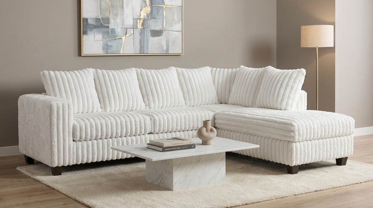 Gia Eggshell White Sectional