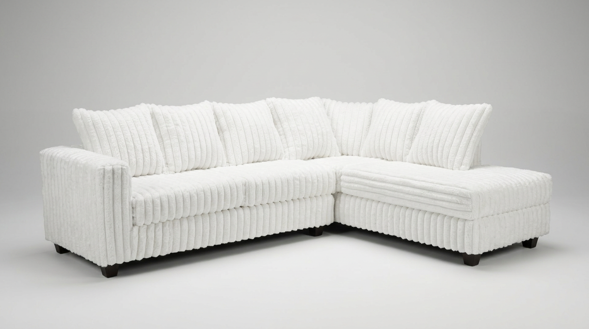 Gia Eggshell White Sectional