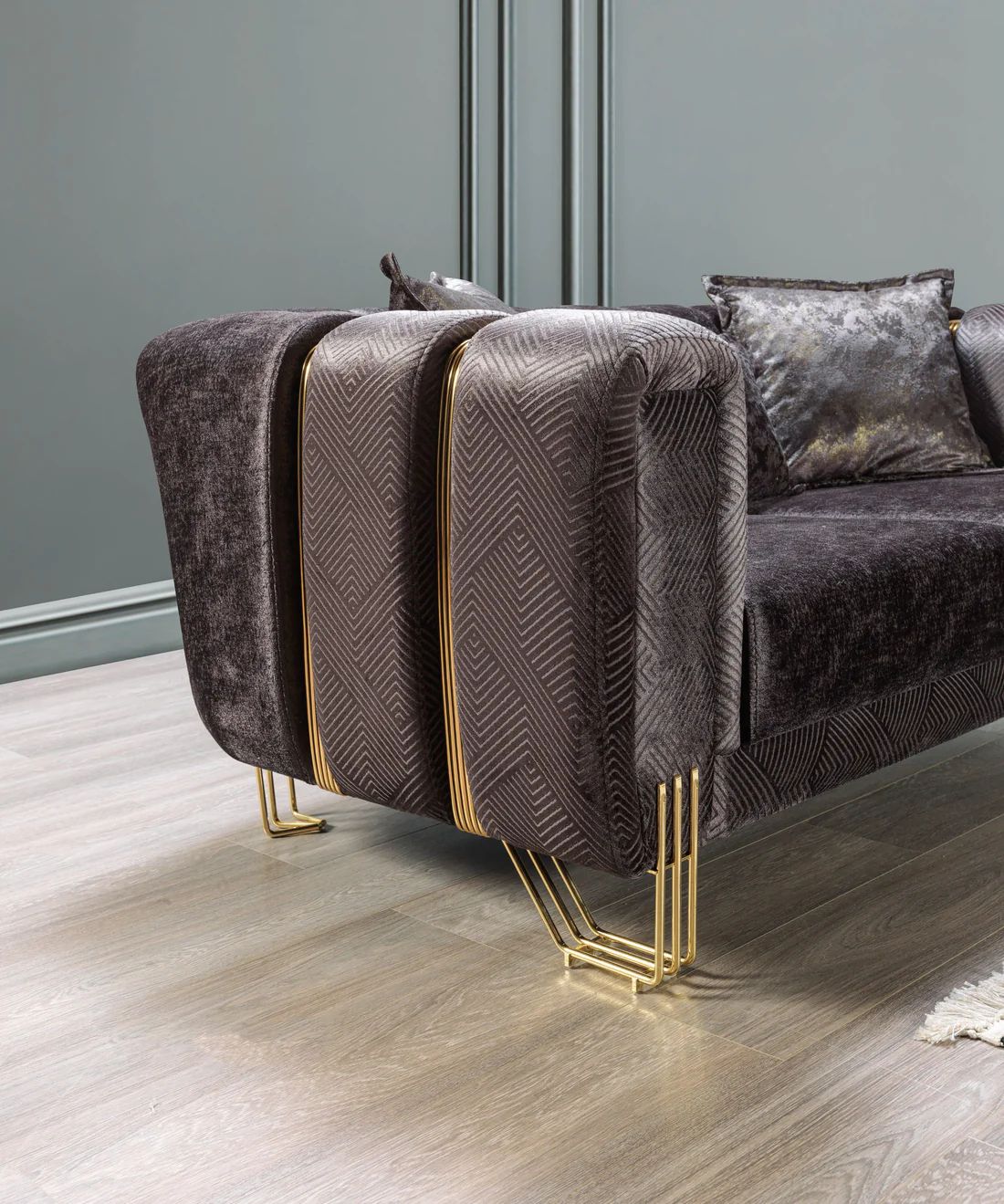 Santana Velvet Sofa & Loveseat Set