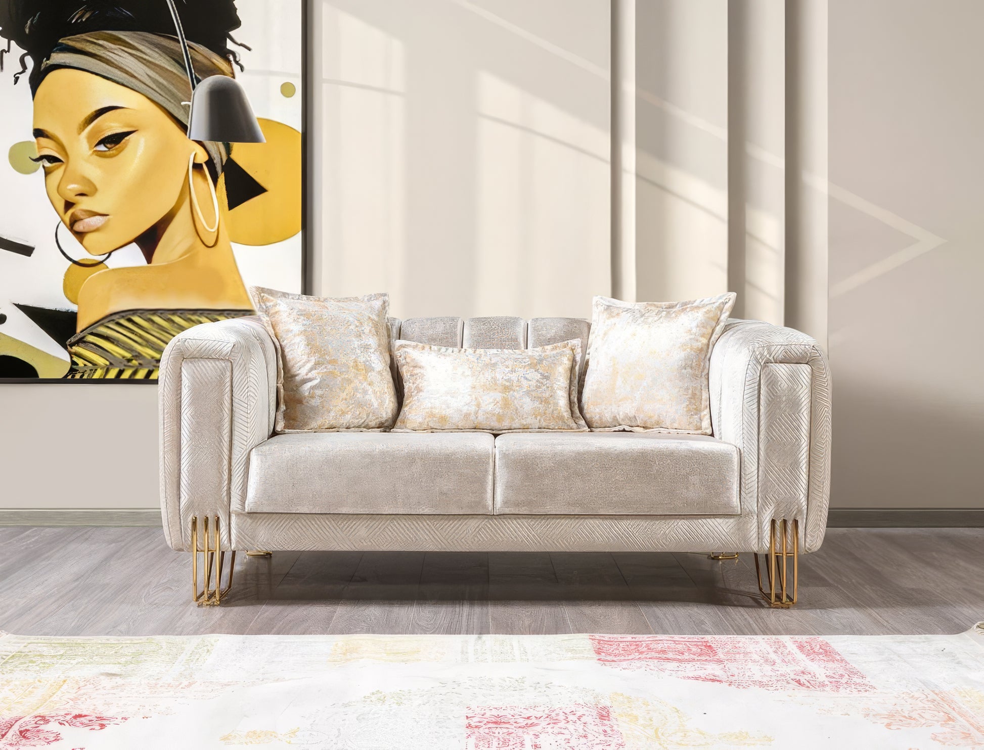 Santana Velvet Sofa & Loveseat Set