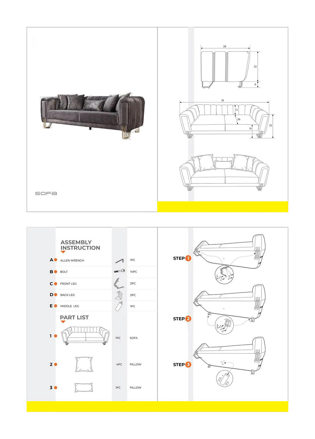 Santana Velvet Sofa & Loveseat Set
