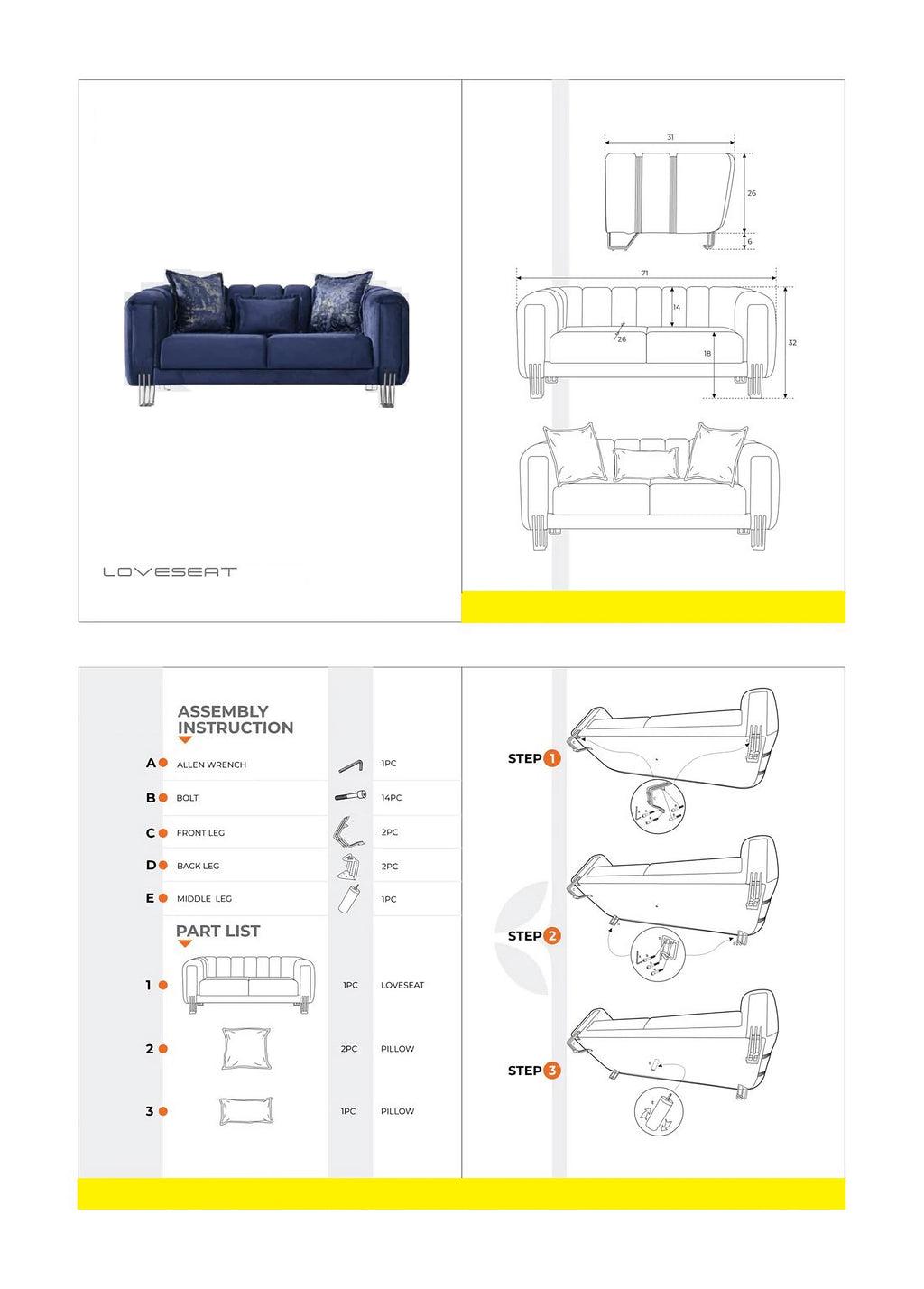 Santana Velvet Sofa & Loveseat Set