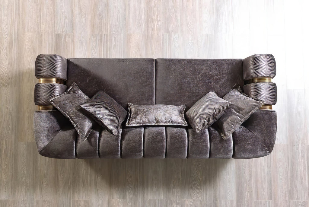 Santana Velvet Sofa & Loveseat Set