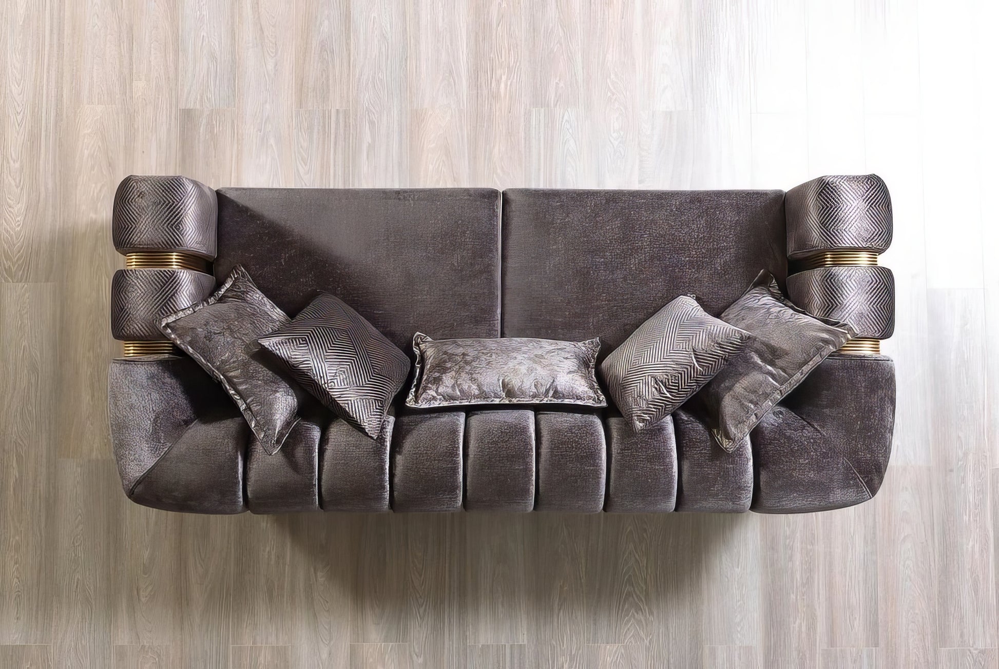 Santana Velvet Sofa & Loveseat Set