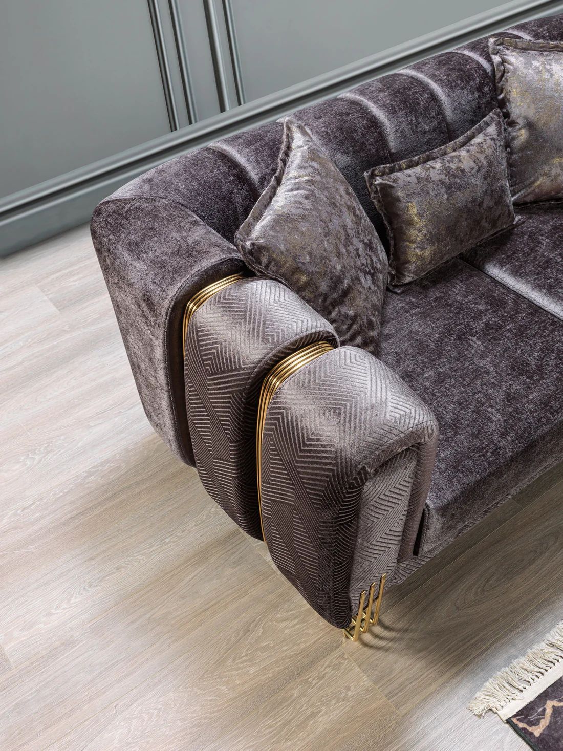 Santana Velvet Sofa & Loveseat Set