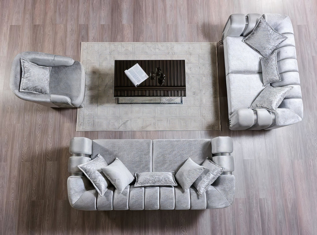 Santana Velvet Sofa & Loveseat Set