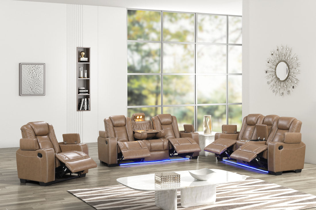 Stefano Brown 3PC Reclining Set