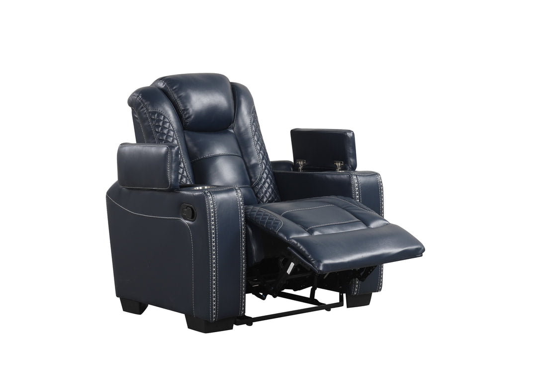 Stefano Blue 3PC Reclining Set