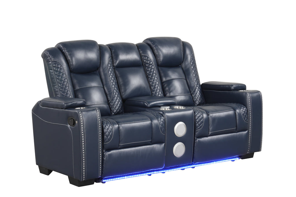 Stefano Blue 3PC Reclining Set