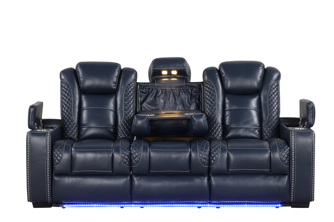 Stefano Blue 3PC Reclining Set