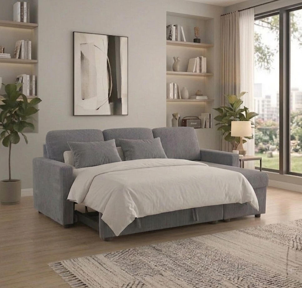 Tommy Grey Sectional Sofa Bed Convertible