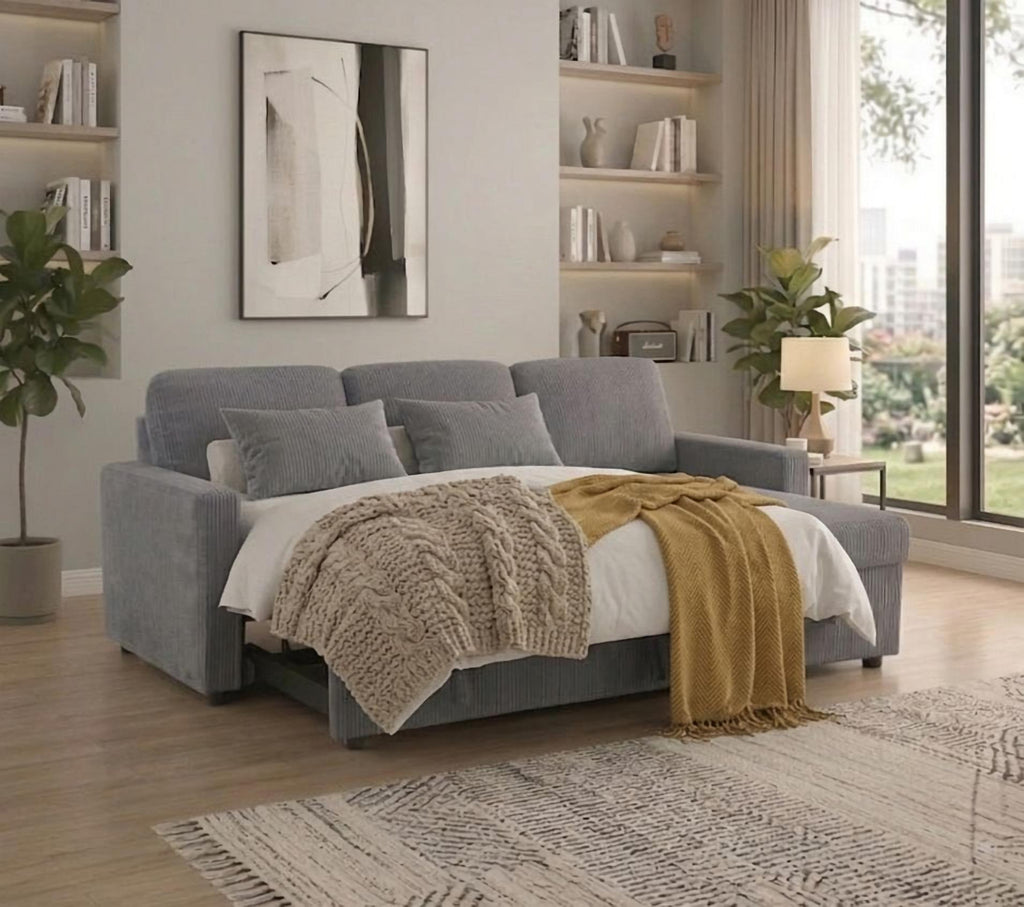 Tommy Grey Sectional Sofa Bed Convertible