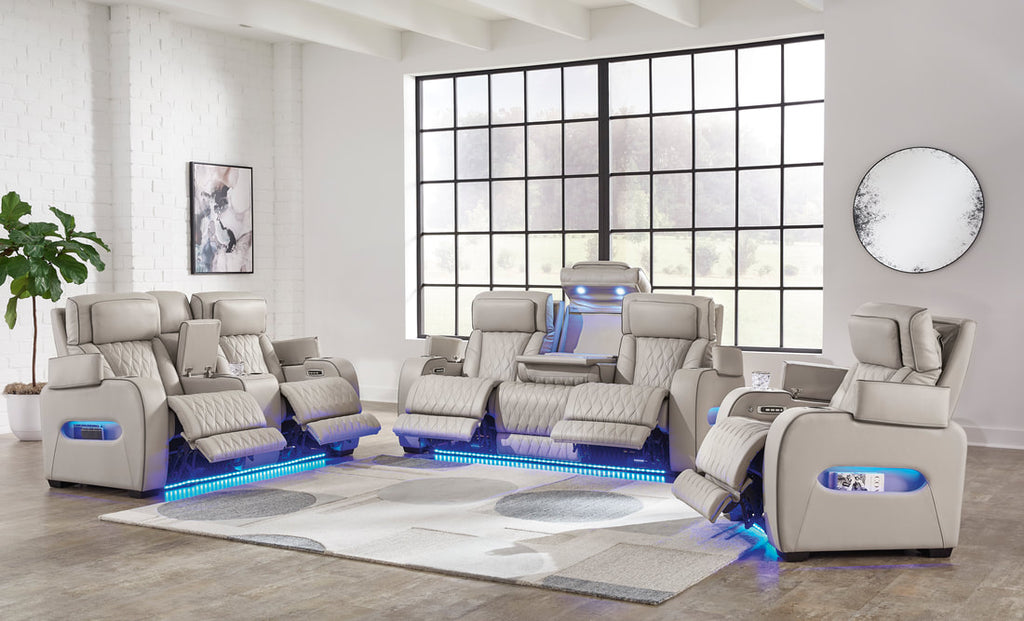 U271-05 Power Reclining Set Genuine Leather + Air Massage