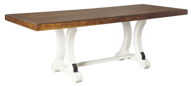 Valebeck White/Brown Rectangular Dining Set