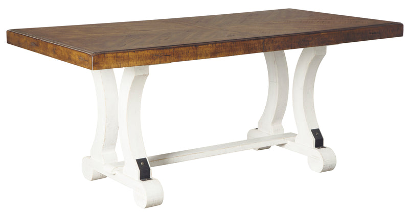 Valebeck White/Brown Rectangular Dining Set
