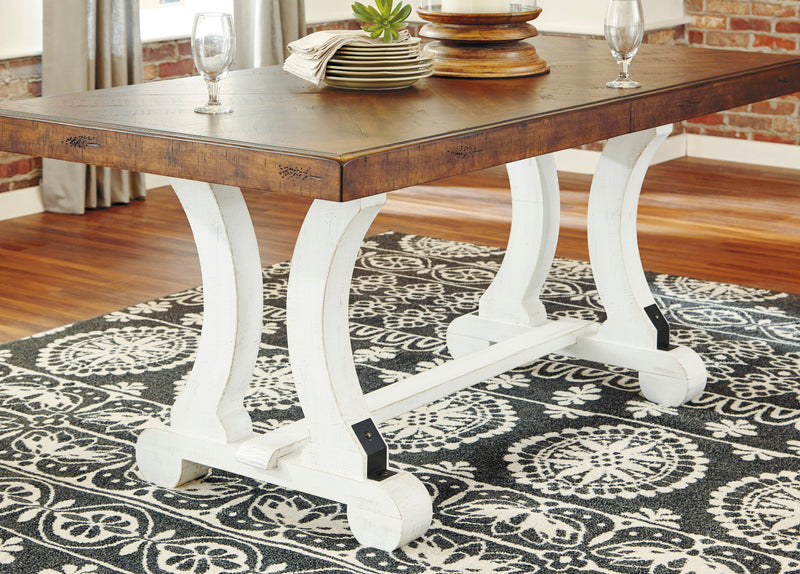 Valebeck White/Brown Rectangular Dining Set