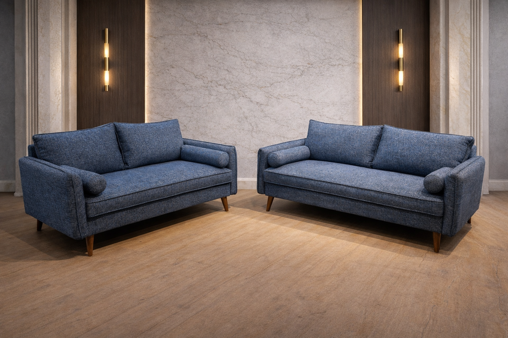 Blue sofa & loveseat set