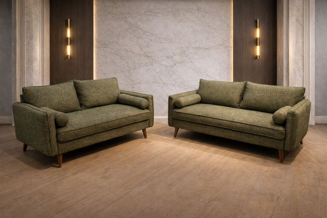 Green sofa & loveseat set