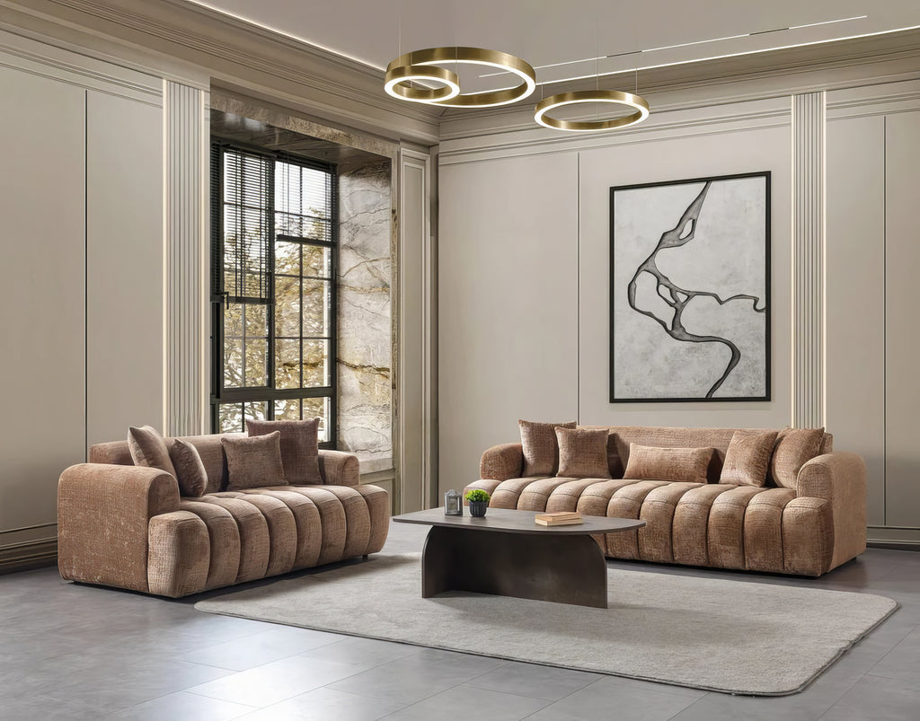 Yulia Boucle Sofa & Loveseat Set
