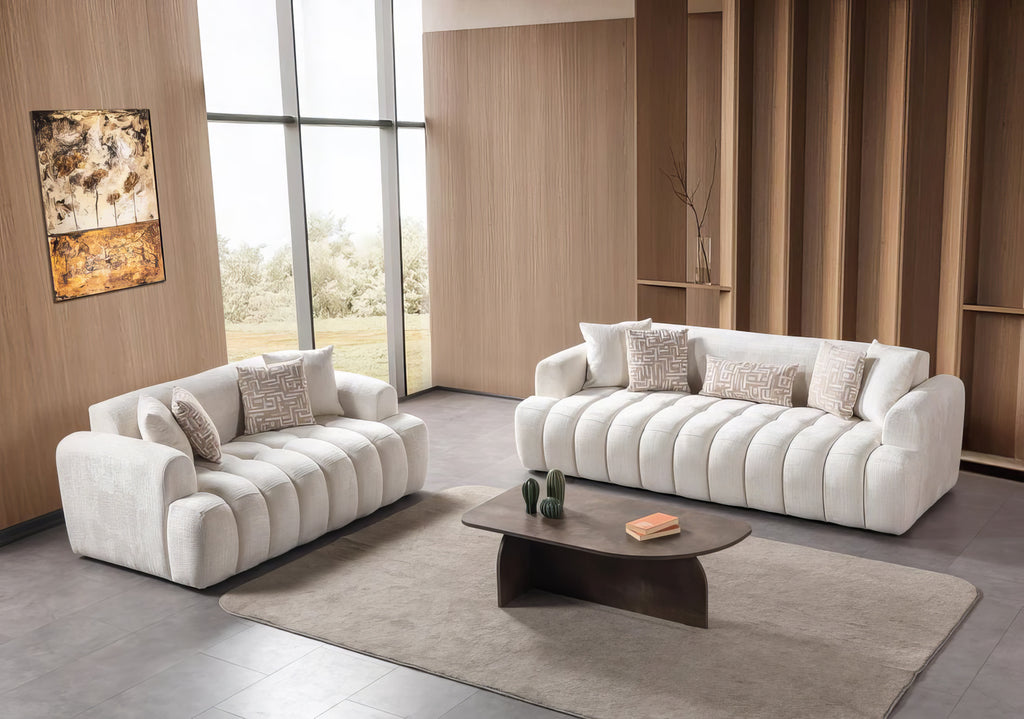 Yulia Boucle Sofa & Loveseat Set