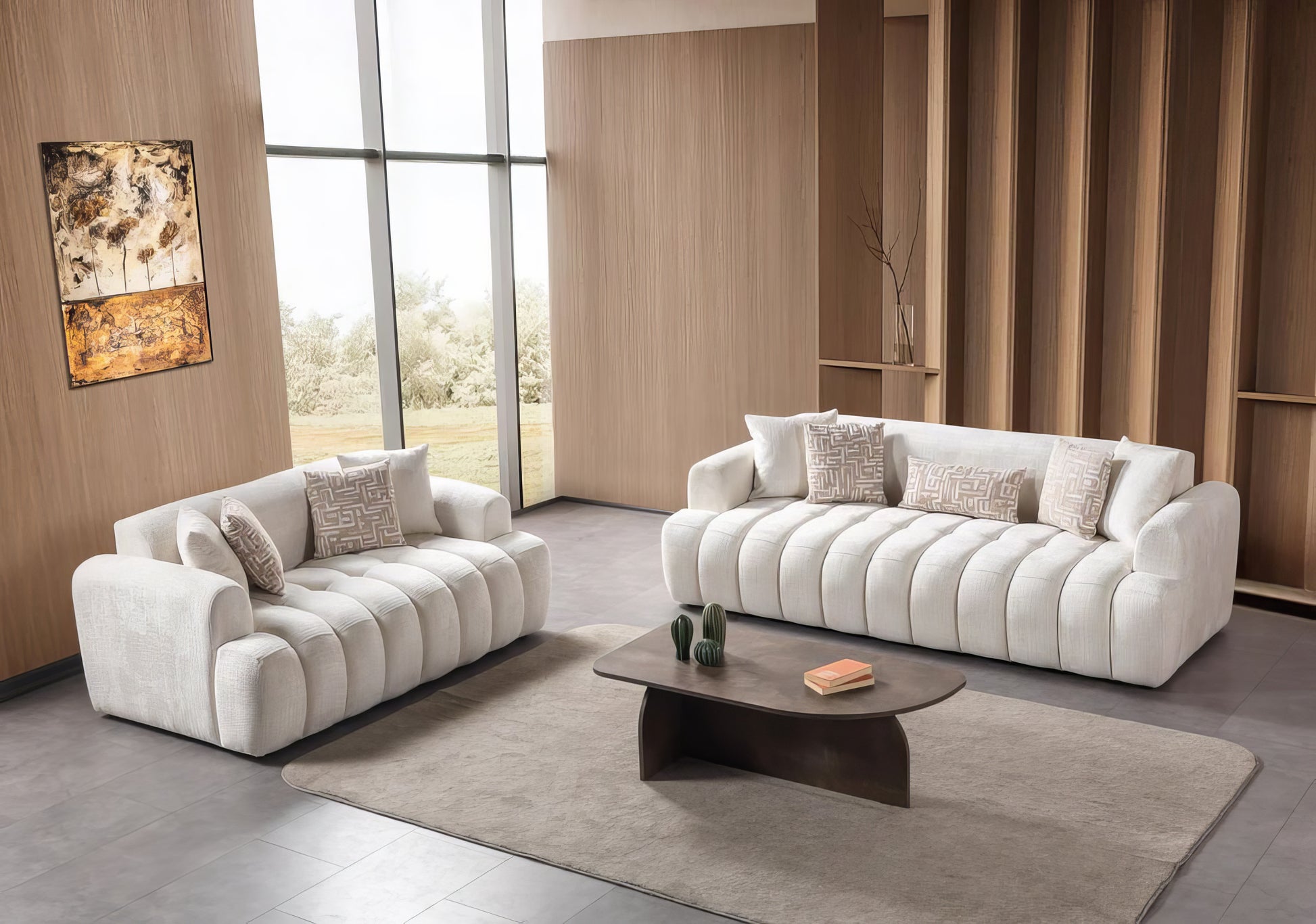 Yulia Boucle Sofa & Loveseat Set