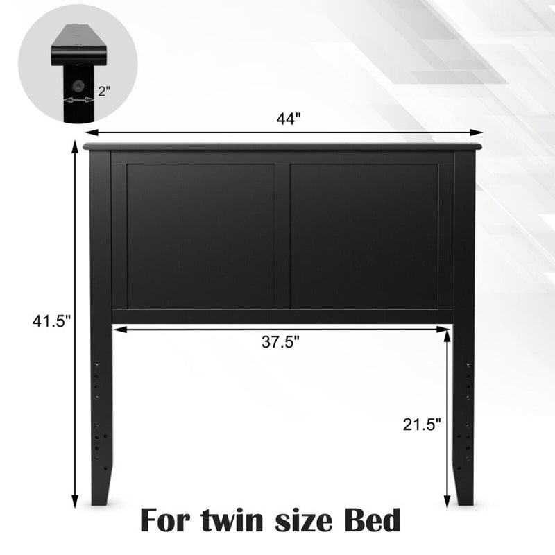 Twin Size Wood Headboard with Pre-Drilled Holes and Height Adjustment