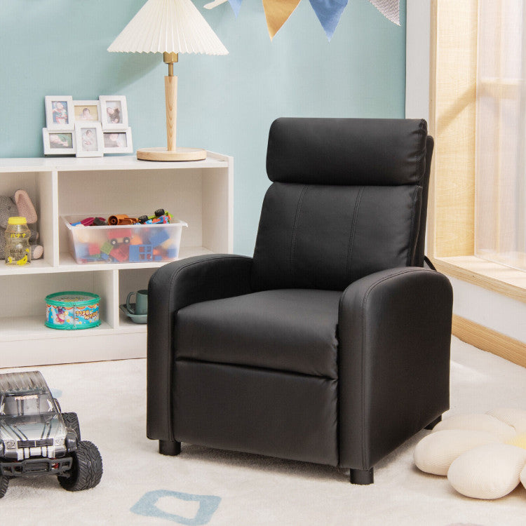 Ergonomic PU Leather Kids Recliner Lounge Sofa for 3-12 Age Group