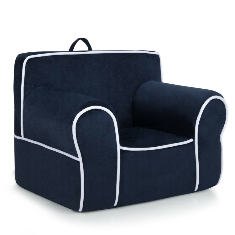 Upholstered Kids Sofa with Velvet Fabric and High-Quality Sponge