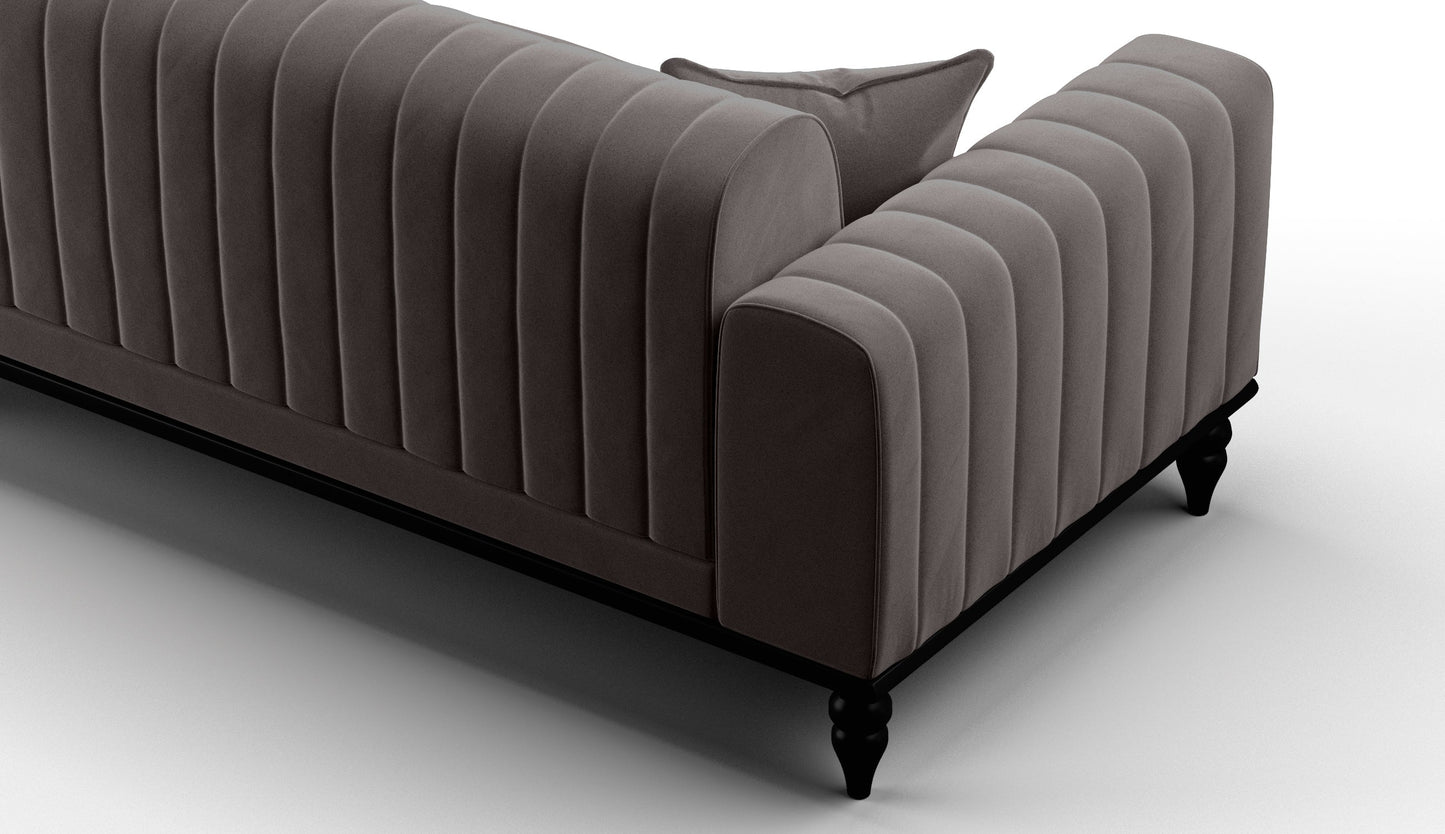 Linea Sofa & Loveseat - Babyface Upholstery - Silver