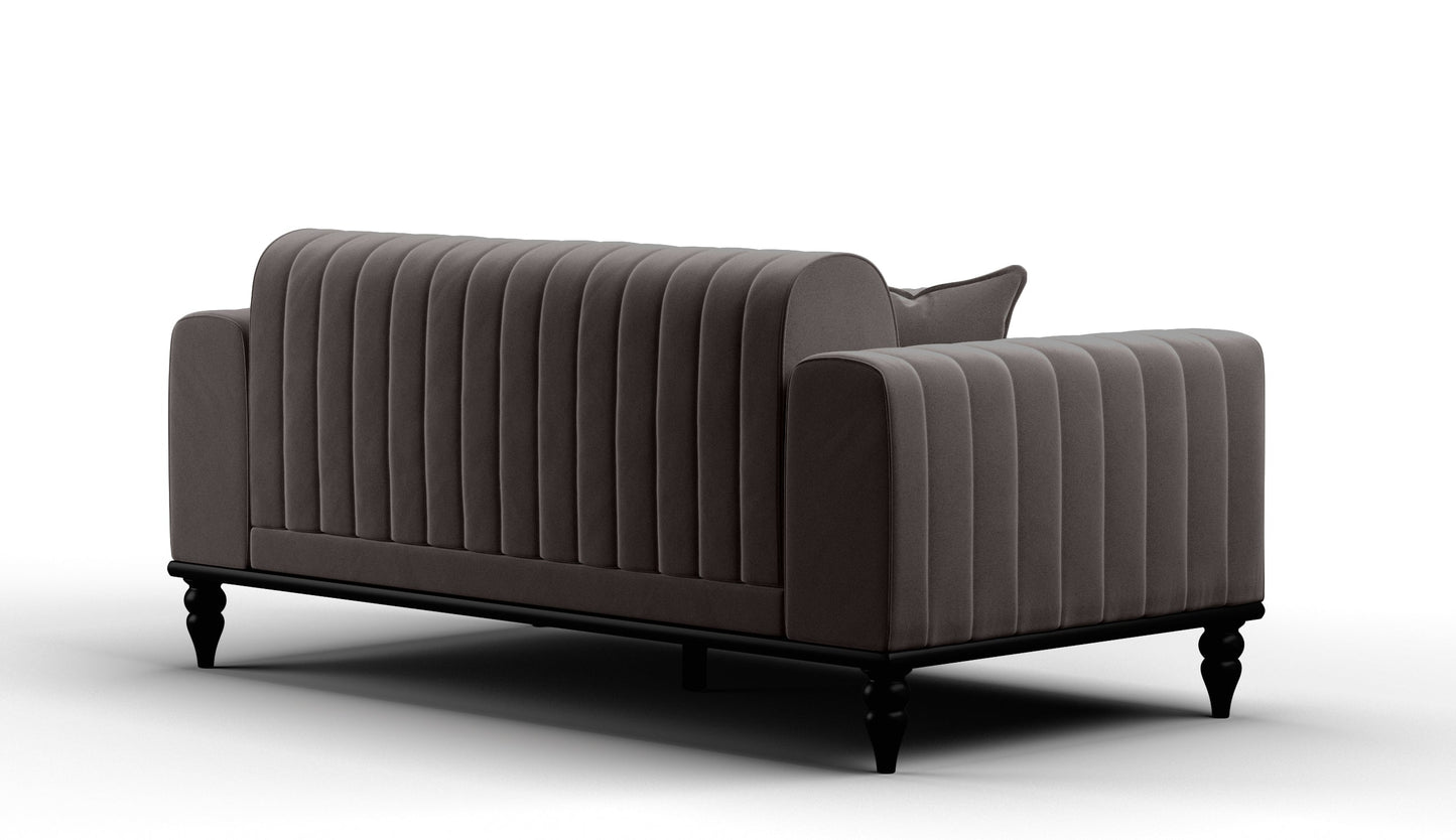 Linea Sofa & Loveseat - Babyface Upholstery - Silver