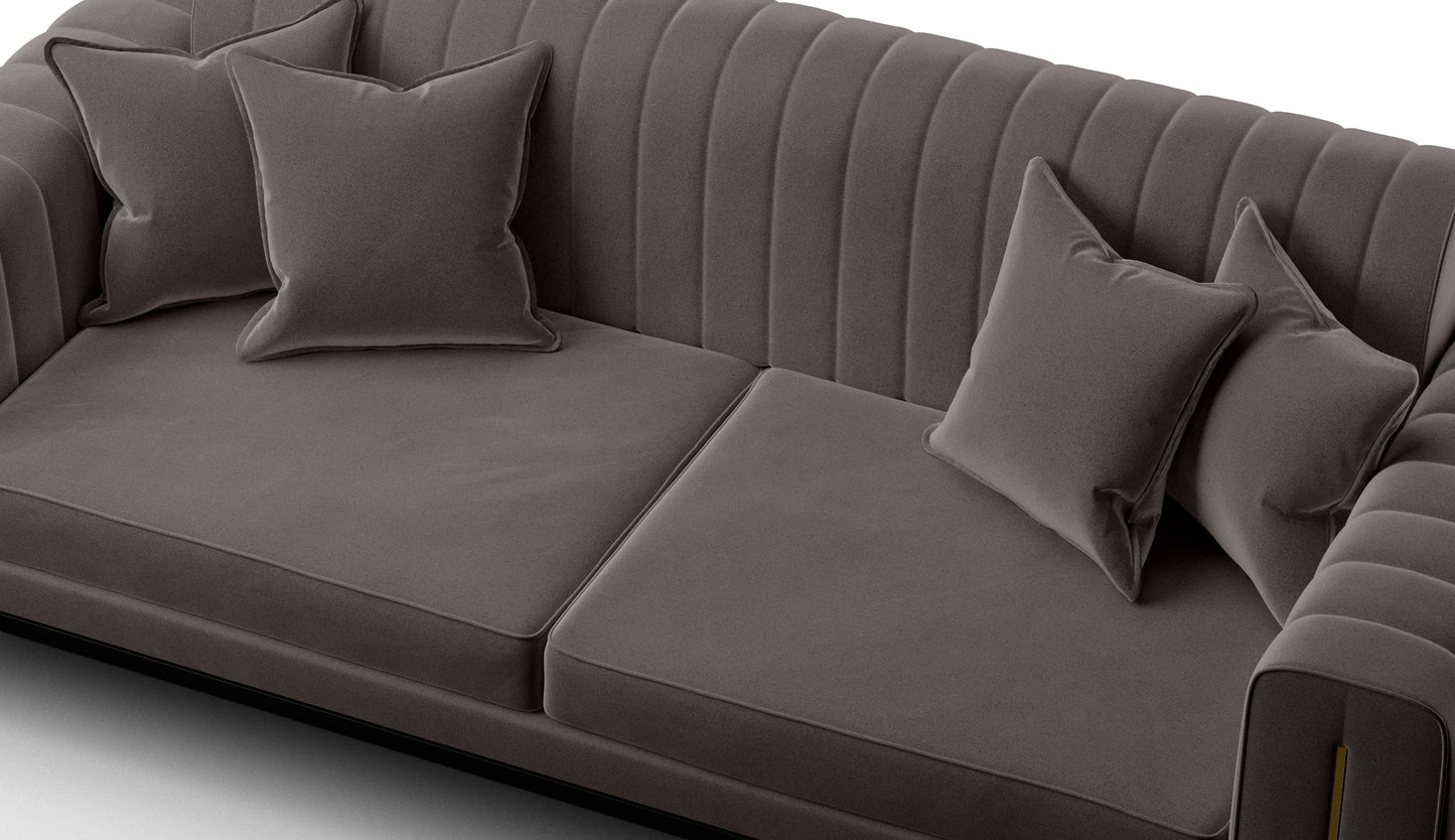 Linea Sofa & Loveseat - Babyface Upholstery - Silver