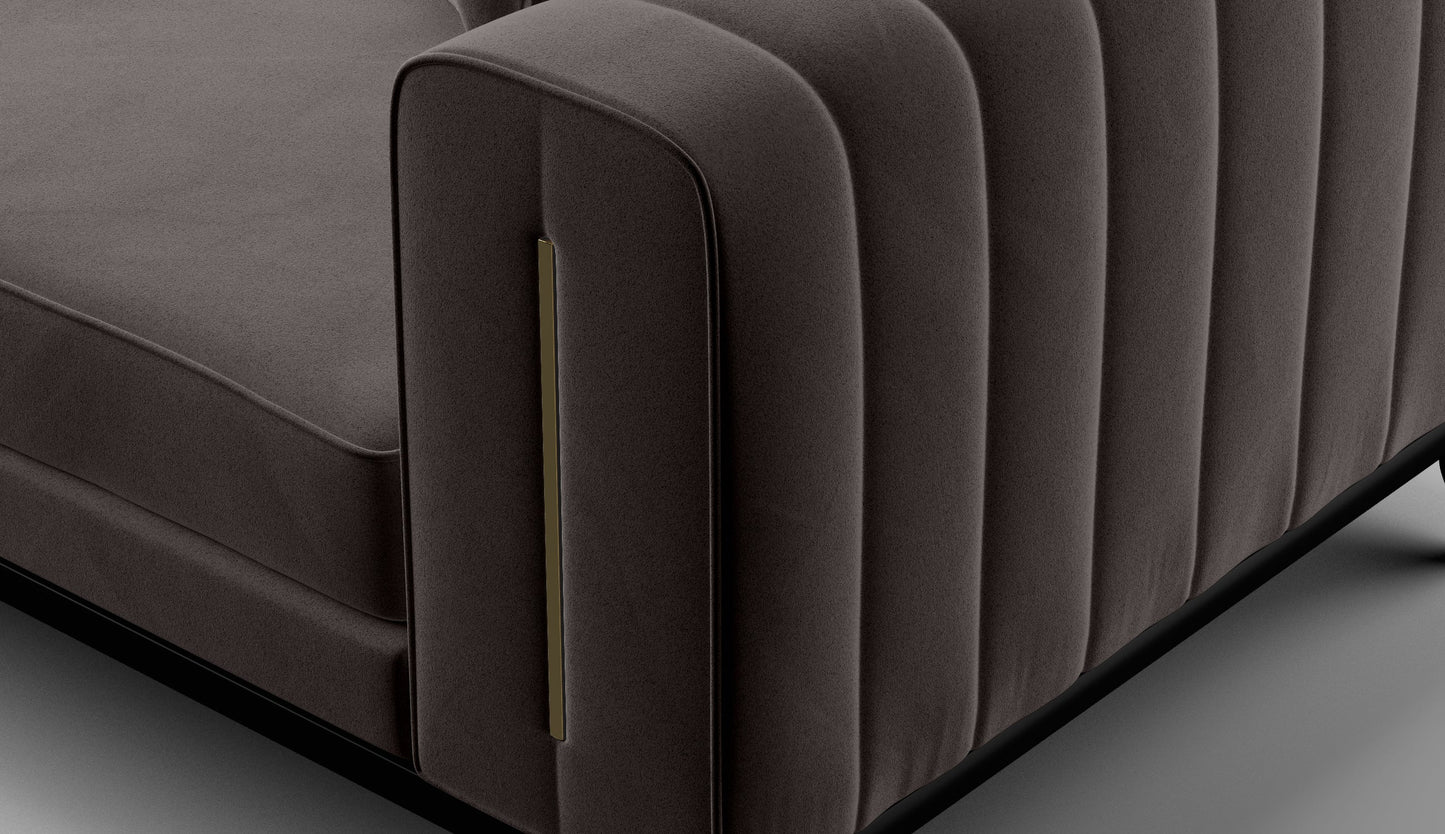 Linea Sofa & Loveseat - Babyface Upholstery - Silver