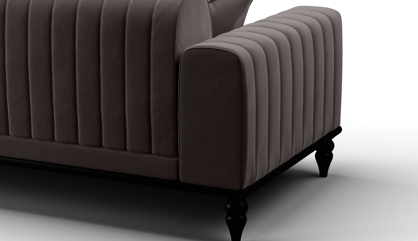 Linea Sofa & Loveseat - Babyface Upholstery - Silver