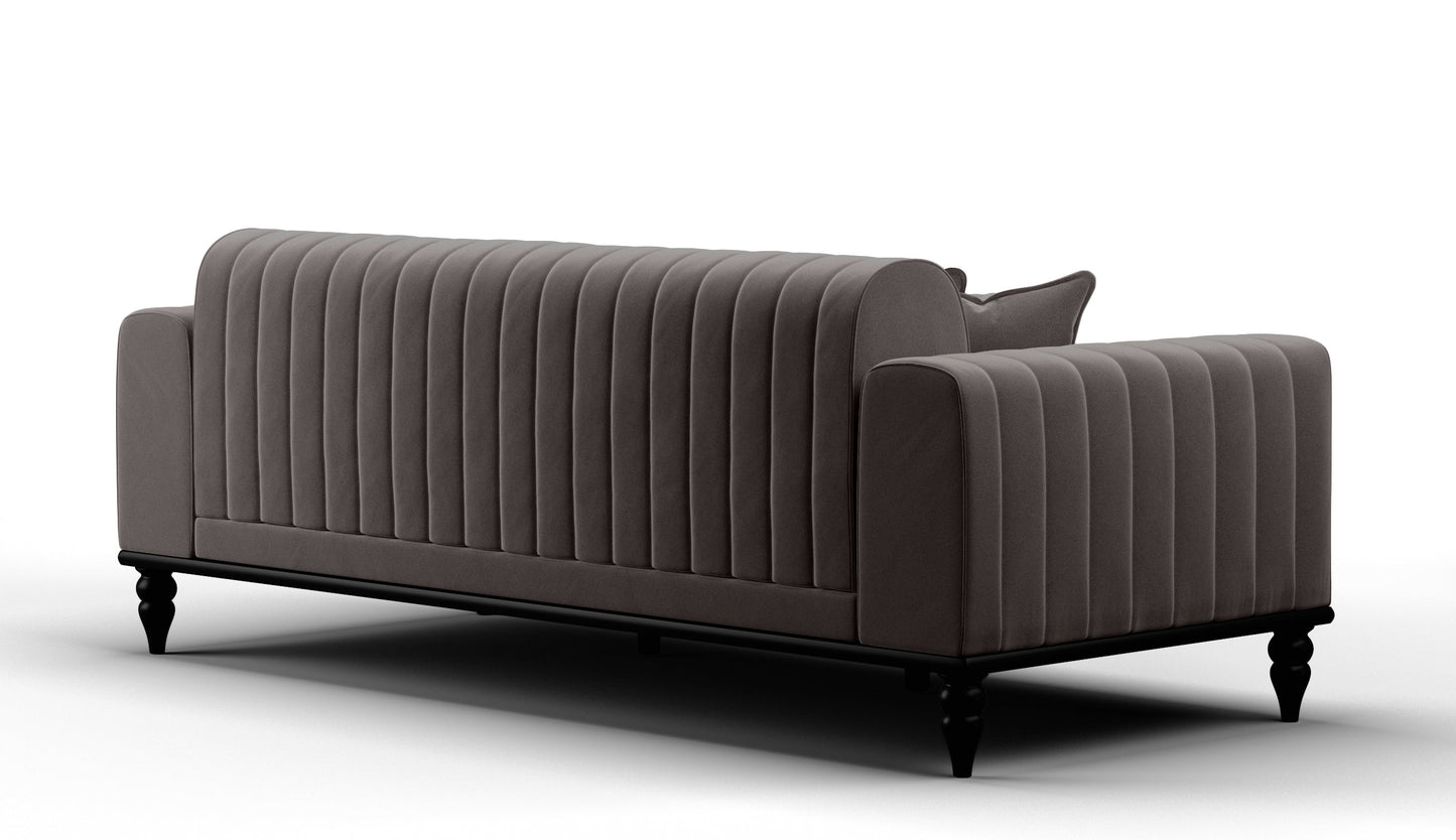 Linea Sofa & Loveseat - Babyface Upholstery - Silver