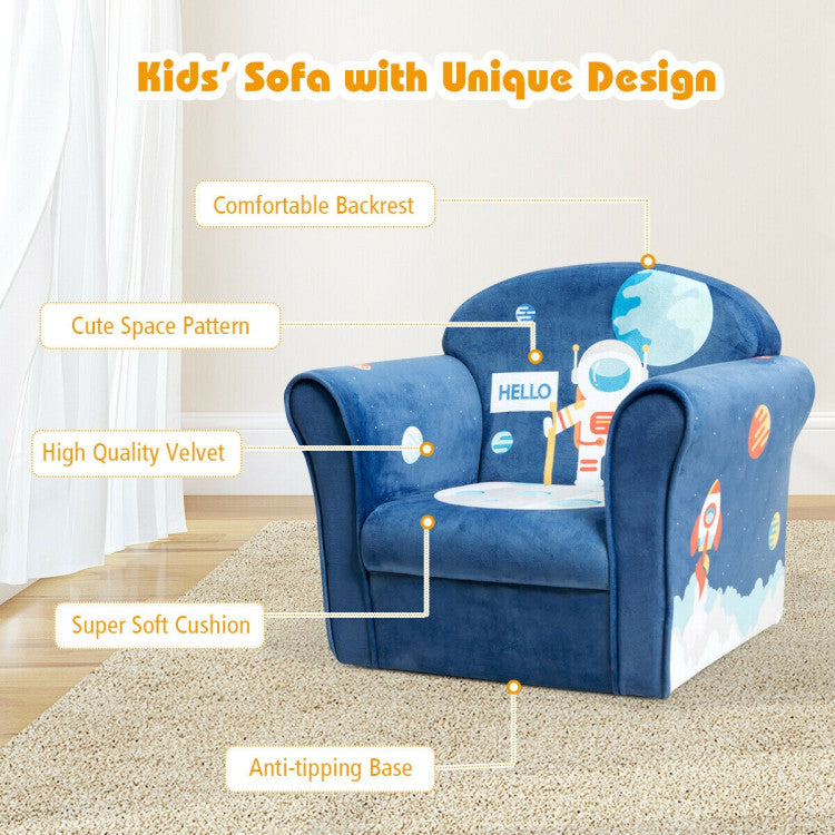 Kids Elephant/Astronaut/Crocodile/Lion Upholstered Sofa with Armrest