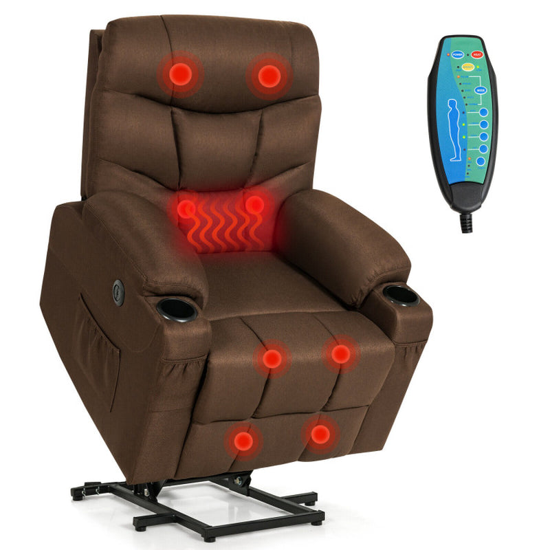 Electric Power Lift Recliner Chair with Vibration Massage and Lumbar Heat