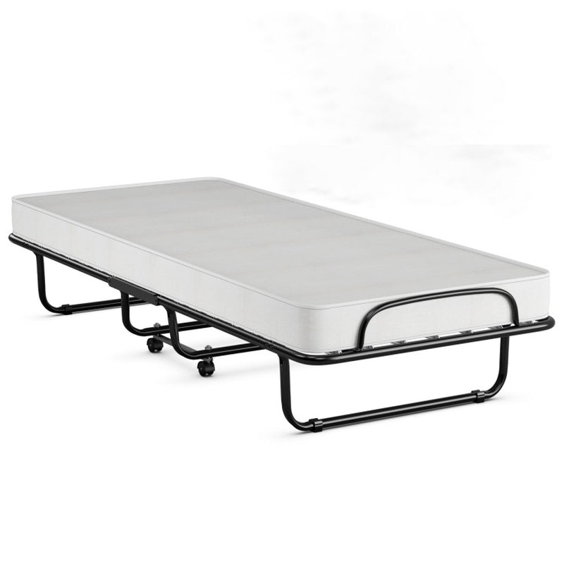 Made in Italy Rollaway Folding Bed with Memory Foam Mattress and Sturdy Metal Frame