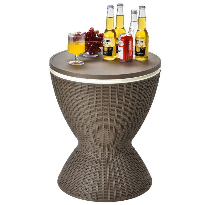 3 Pieces Outdoor Rattan Bar Table with Extendable Tabletop