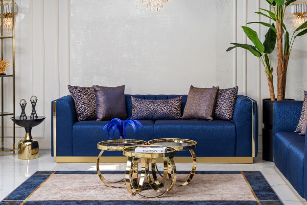 Harley Navy Velvet Sofa & Loveseat