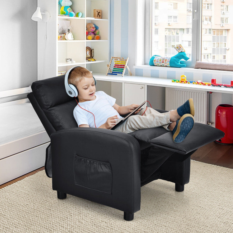Ergonomic PU Leather Kids Recliner Lounge Sofa for 3-12 Age Group