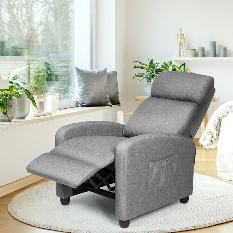 Recliner Massage Wingback Single Chair with Side Pocket