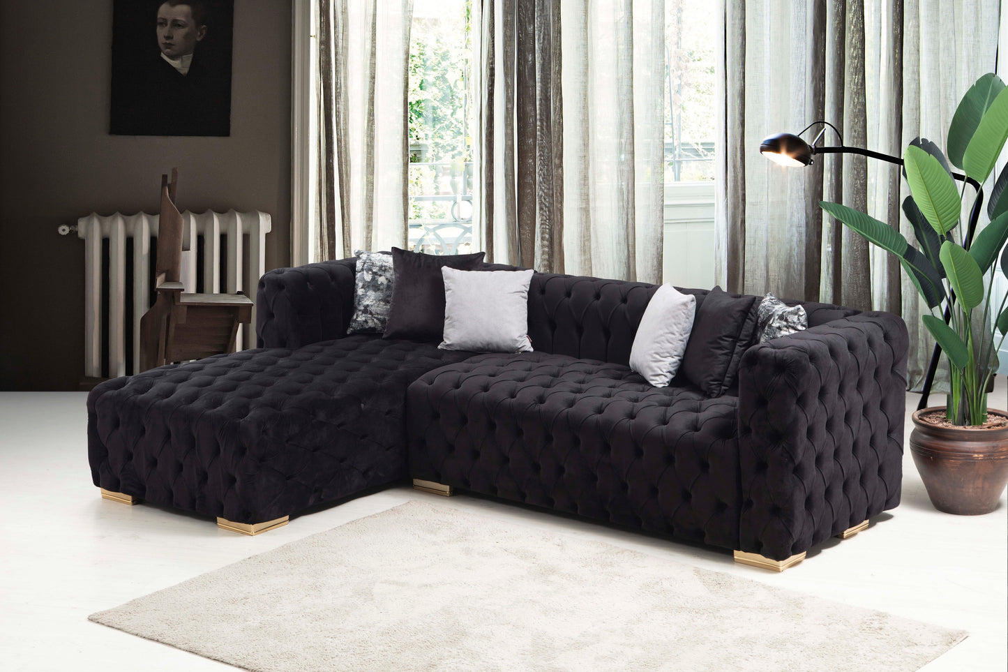 Golf  L Chase Sectional - Navy Blue