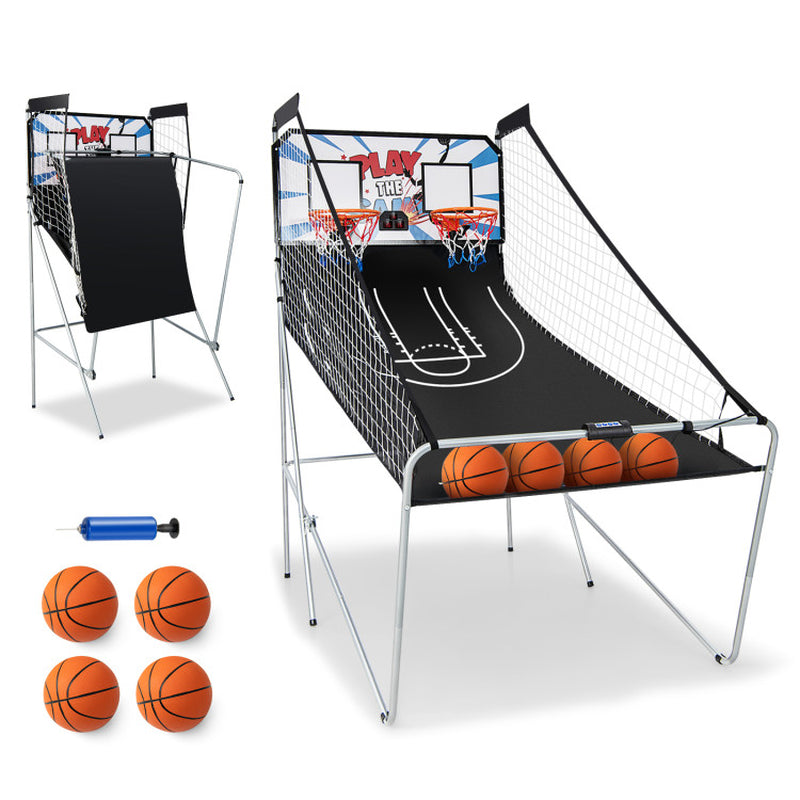 Foldable Dual Shot Basketball Arcade Game with Electronic Scoring System