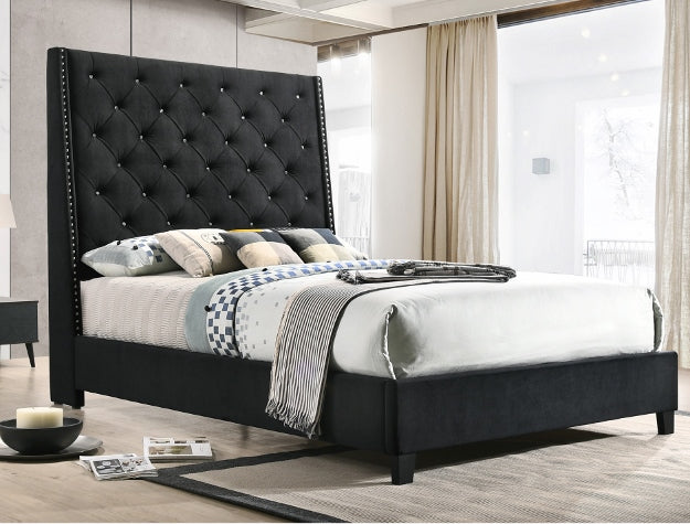 Black tufted Bed frame