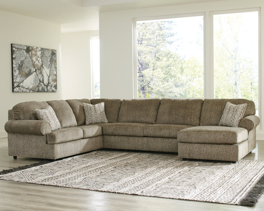 Hoylake Chocolate 3-Piece Sectional with Chaise | 56402S1