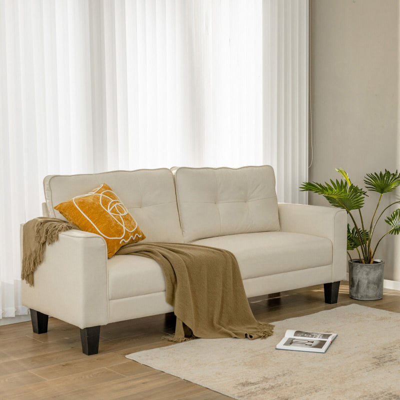79.5 Inch Fabric Loveseat Sofa with 2 Removable Back Cushions