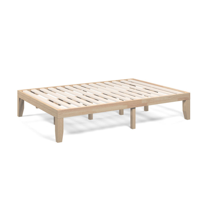 14 Inch Full Size Rubber Wood Platform Bed Frame with Wood Slat Support