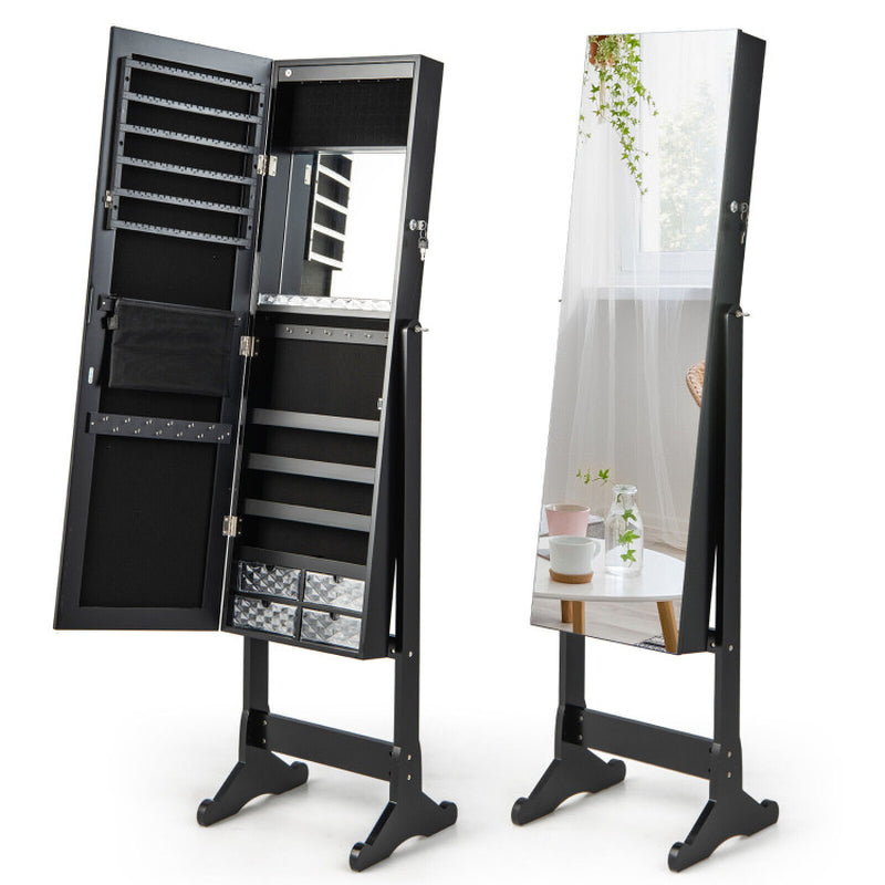 Free Standing Full Length Jewelry Armoire with Lights