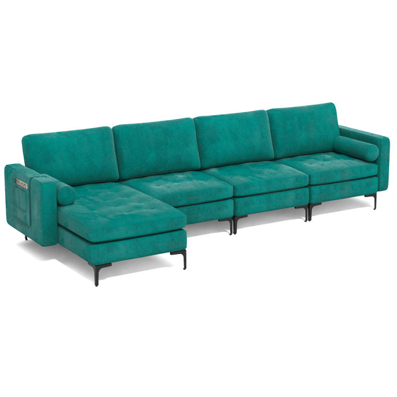 Modular L-Shaped 4-Seat Sectional Sofa with Reversible Chaise